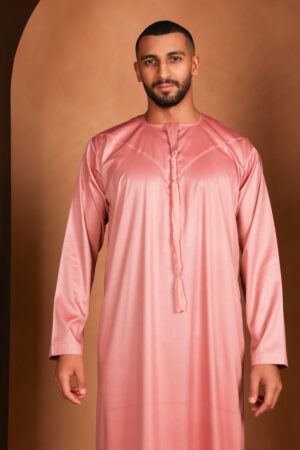 Kandhoura Lassana - Blush Pink Emirati Kandhoura – Smooth Satin Blend | Modern Elegance & Comfort