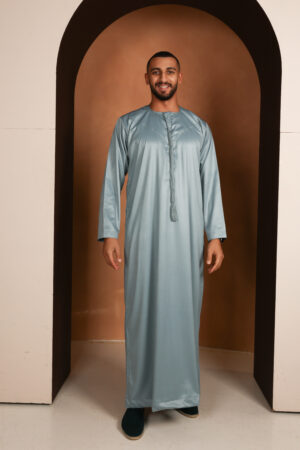 Kandhoura Boudou - Light Teal Emirati Kandhoura – Soft Satin Blend | Elegant & Breathable Traditional Wear