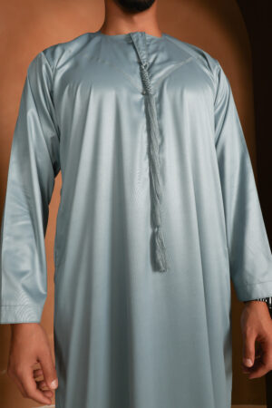 Kandhoura Boudou - Light Teal Emirati Kandhoura – Soft Satin Blend | Elegant & Breathable Traditional Wear