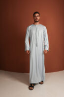 Kandhoura Idriss - Light Grey Emirati Kandhoura – Soft Cotton Blend | Modern Tradition & Comfort