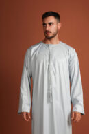 Kandhoura Idriss - Light Grey Emirati Kandhoura – Soft Cotton Blend | Modern Tradition & Comfort