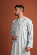 Kandhoura Idriss - Light Grey Emirati Kandhoura – Soft Cotton Blend | Modern Tradition & Comfort