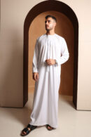 Kandhoura Sami - Traditional White Emirati Kandhoura – Breathable Cotton Blend | Elegant & Comfortable Wear