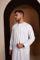 Kandhoura Sami - Kandhoura tradicional emiratí blanca - Mezcla de algodón transpirable | Elegante y cómoda de llevar