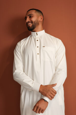 Qamis Bah – Men’s Long Qamis in Pure White