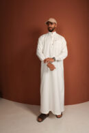 Qamis Bah - Qamis long pour homme en blanc pur