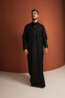 Qamis Haroun - Qamis long pour homme en noir de jais