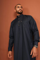 Qamis Mady – Men’s Long Qamis in Deep Navy Blue