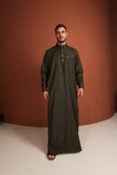 Qamis Rachid - Qamis long pour homme en vert olive foncé