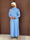 Qamis Lamine – Men’s Long Qamis in Sky Blue